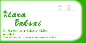 klara baksai business card