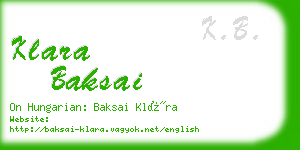 klara baksai business card